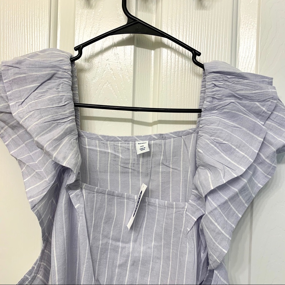 Old Navy Striped Square-Neck Flutter-Sleeve Top